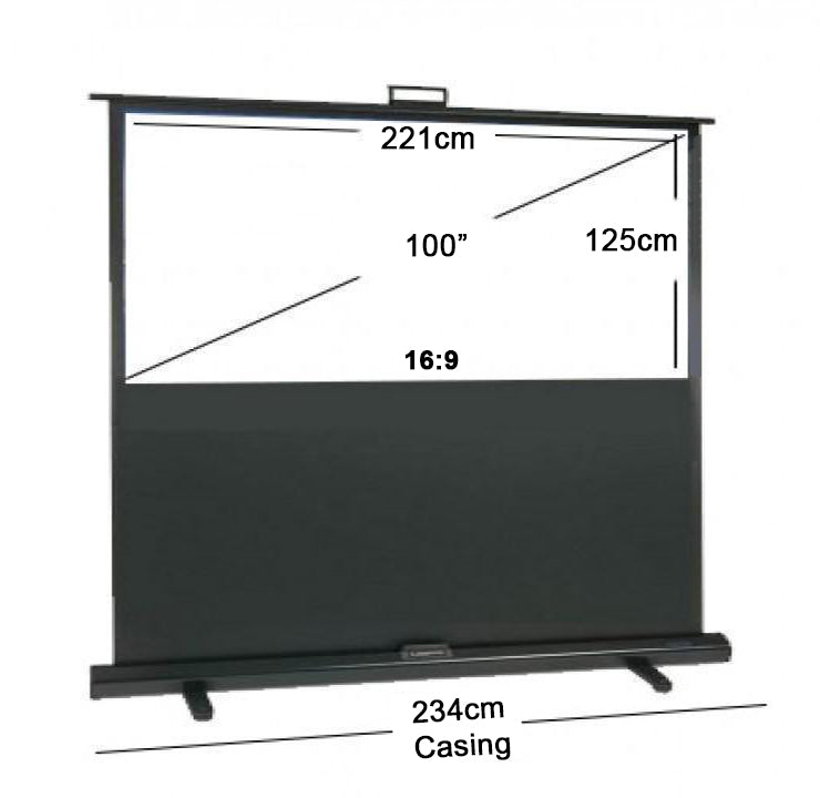 60"/ 80"/ 100" / 120" Floor Up Portable Projector Screen
