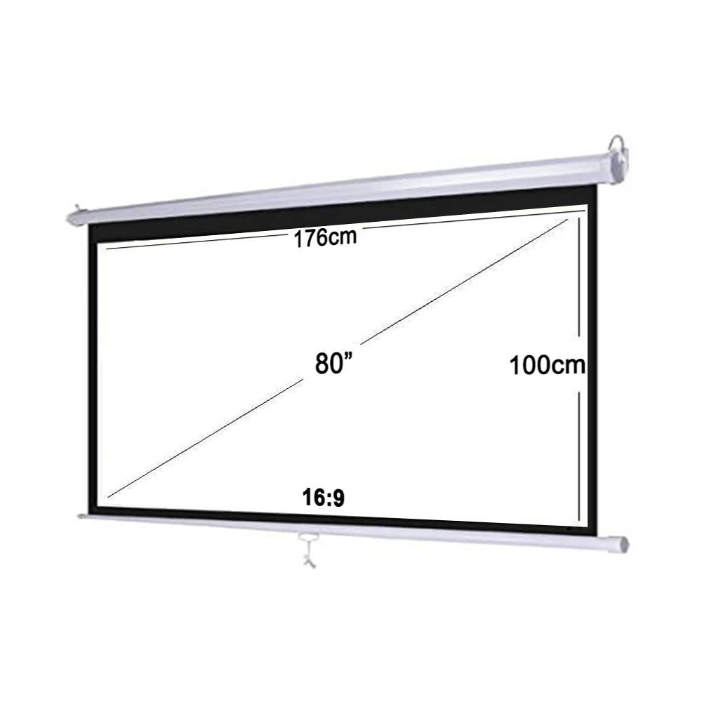 80" / 100" / 120" Manual Pull Down Projector Screen